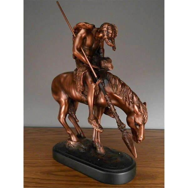Marian Imports Indian Rider Bronze Plated Resin Sculpture M1001